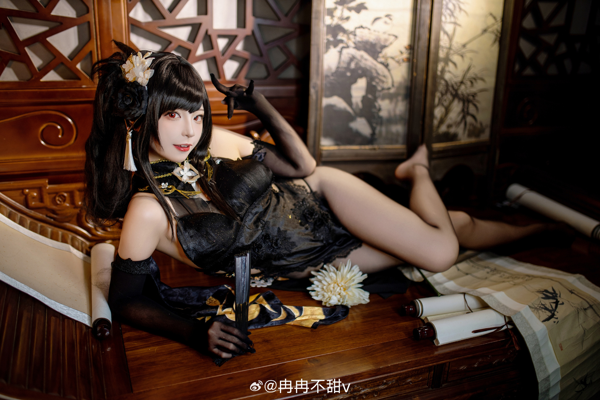 COSPLAY碧蓝航线 黑丝镇海旗袍· 奇奢华苑@冉冉不甜v-第3张.jpg